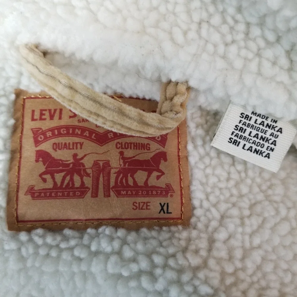 Levis Jacket Kids XL Tan Cotton Corduroy Sherpa Lined‎ Trucker Sherpa Lined